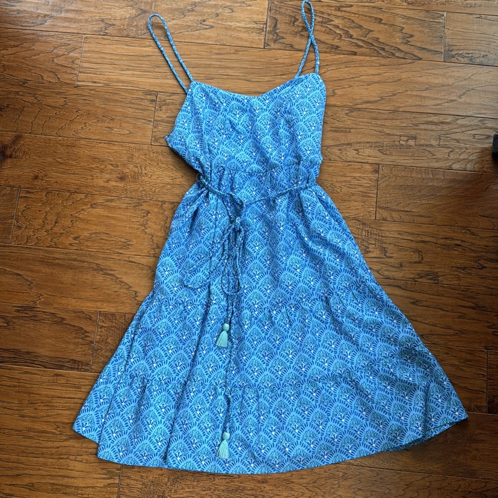 Vineyard Vines Blue Patterned Midi Dress - Picture 16 of 16